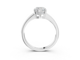 White gold Cushion Solitaire Pavé Band Prong Setting Ring_23