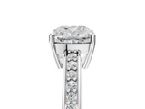 White gold Cushion Solitaire Pavé Band Prong Setting Ring_25