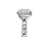 18K White Gold 2.01 Carat D VVS2 Cushion Diamond Solitaire Pavé Band with Four-Prong Setting