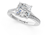 White gold Cushion Solitaire Pavé Band with Four-Prong Setting_49