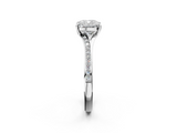 White gold Cushion Solitaire Pavé Band with Four-Prong Setting_50