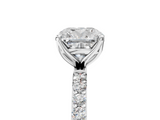 White gold Cushion Solitaire Pavé Diamond Engagement Ring with Four-Prong Setting_50