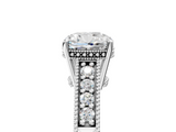 White gold Cushion Solitaire Pavé Diamond Milgrain Engagement Ring with Four-Prong Setting_26