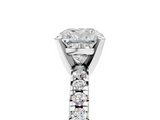 White gold Cushion Solitaire Pave Diamond Engagement Ring with Four-Prong Setting_376