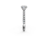 White gold Cushion Solitaire Pave Diamond Engagement Ring with Prong Setting_57