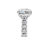 White gold Cushion Solitaire Pave Diamond Engagement Ring with Prong Setting_60