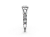 White gold Cushion Solitaire Split Shank Pavé Diamond Engagement Ring_308