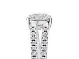 White gold Cushion Solitaire Split Shank Pavé Diamond Engagement Ring_308