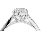 White gold Cushion Solitaire Split Shank Pavé Diamond Engagement Ring_310