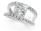 White gold Cushion Solitaire Split Shank Pave Diamond Ring_50