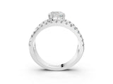 White gold Cushion Solitaire Split Shank Pave Diamond Ring_52