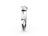 White gold Cushion Solitaire Tension Set Diamond Ring with Wide Band_22