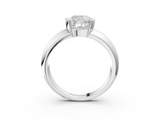 White gold Cushion Solitaire Tension Set Diamond Ring with Wide Band_23