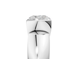 White gold Cushion Solitaire Tension Set Diamond Ring with Wide Band_25