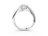 White gold Cushion Solitaire Tension Set Diamond Ring_23