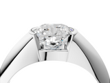 White gold Cushion Solitaire Tension Set Diamond Ring_24