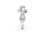White gold Cushion Solitaire Twist Band Pavé Diamond Engagement Ring_52