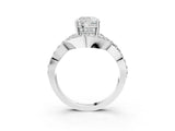 White gold Cushion Solitaire Twist Band Pavé Diamond Engagement Ring_53