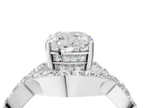 White gold Cushion Solitaire Twist Band Pavé Diamond Engagement Ring_54