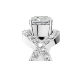 White gold Cushion Solitaire Twist Band Pavé Diamond Engagement Ring_55