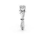 White gold Cushion Solitaire Twist Band with Pavé Accents and Four-Prong Setting_22