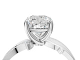 White gold Cushion Solitaire Twist Band with Pavé Accents and Four-Prong Setting_24