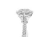 White gold Cushion Solitaire Twist Band with Pavé Diamonds and Four-Prong Setting_60