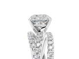 White gold Cushion Solitaire Twist Band with Pavé Setting and Four-Prong Setting_151