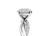 White gold Cushion Solitaire Twist Band with Pave Prong Setting_85