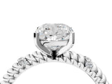 White gold Cushion Solitaire Twisted Band Prong Set Engagement Ring_77