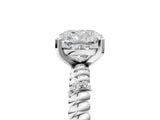 White gold Cushion Solitaire Twisted Band Prong Set Engagement Ring_78