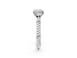 White gold Cushion Solitaire Twisted Band Prong Set Engagement Ring_85
