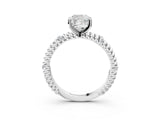 White gold Cushion Solitaire Twisted Band Prong Set Engagement Ring_86