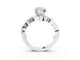 White gold Cushion Solitaire Twisted Band Prong Setting Ring_194