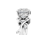 White gold Cushion Solitaire Twisted Band Prong Setting Ring_196