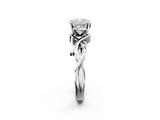 White gold Cushion Solitaire Twisted Band Prong Setting Ring_198
