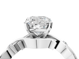 White gold Cushion Solitaire Twisted Band Prong Setting Ring_199