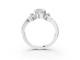 White gold Cushion Solitaire Twisted Band Scroll Prong Ring_6