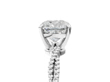 White gold Cushion Solitaire Twisted Band with Bead Prong Setting_336