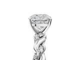White gold Cushion Solitaire Twisted Band with Pavé Accents and Four-Prong Setting_56