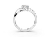 White gold Cushion Solitaire Twisted Band with Prong Setting_48