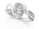 White gold Cushion Solitaire Twisted Band with Prong Setting_51