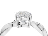 White gold Cushion Solitaire Twisted Pave Diamond Ring with Four-Prong Setting_28