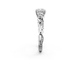 White gold Cushion Solitaire Vine Band with Milgrain Prong Setting_26