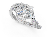 White gold Cushion Solitaire with Pavé Twist Band and Four-Prong Setting_104