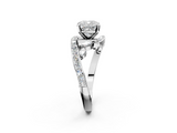 White gold Cushion Solitaire with Pavé Twist Band and Four-Prong Setting_105