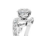 White gold Cushion Solitaire with Pavé Twist Band and Four-Prong Setting_108