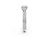 White gold Cushion Solitaire with Pave Band and Four-Prong Setting_37