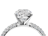 White gold Cushion Solitaire with Pave Band and Four-Prong Setting_39