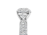 White gold Cushion Solitaire with Pave Band and Four-Prong Setting_40
